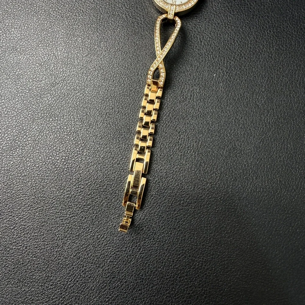 MSRP $75 Armitron 75/5536GP Crystal Accented‎ Gold-Tone Open Bracelet Watch Ne